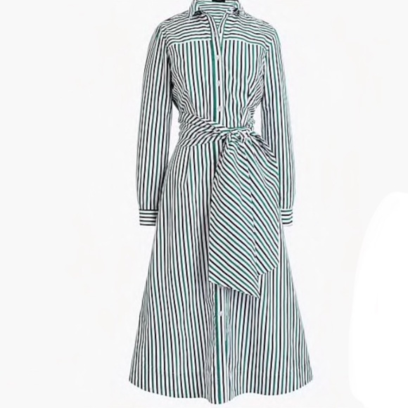 J. Crew Dresses & Skirts - J crew stripe midi tie waist shirt dress